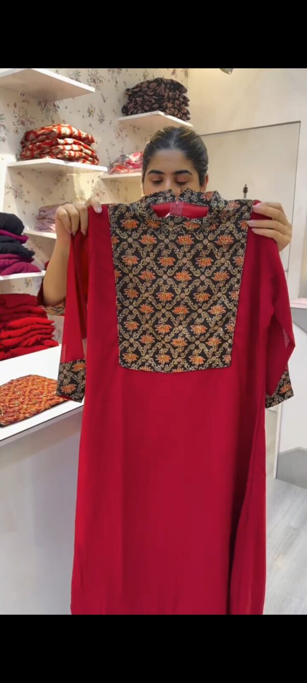 Screenshot_20250202_120840 Red meroon georgette set A-8